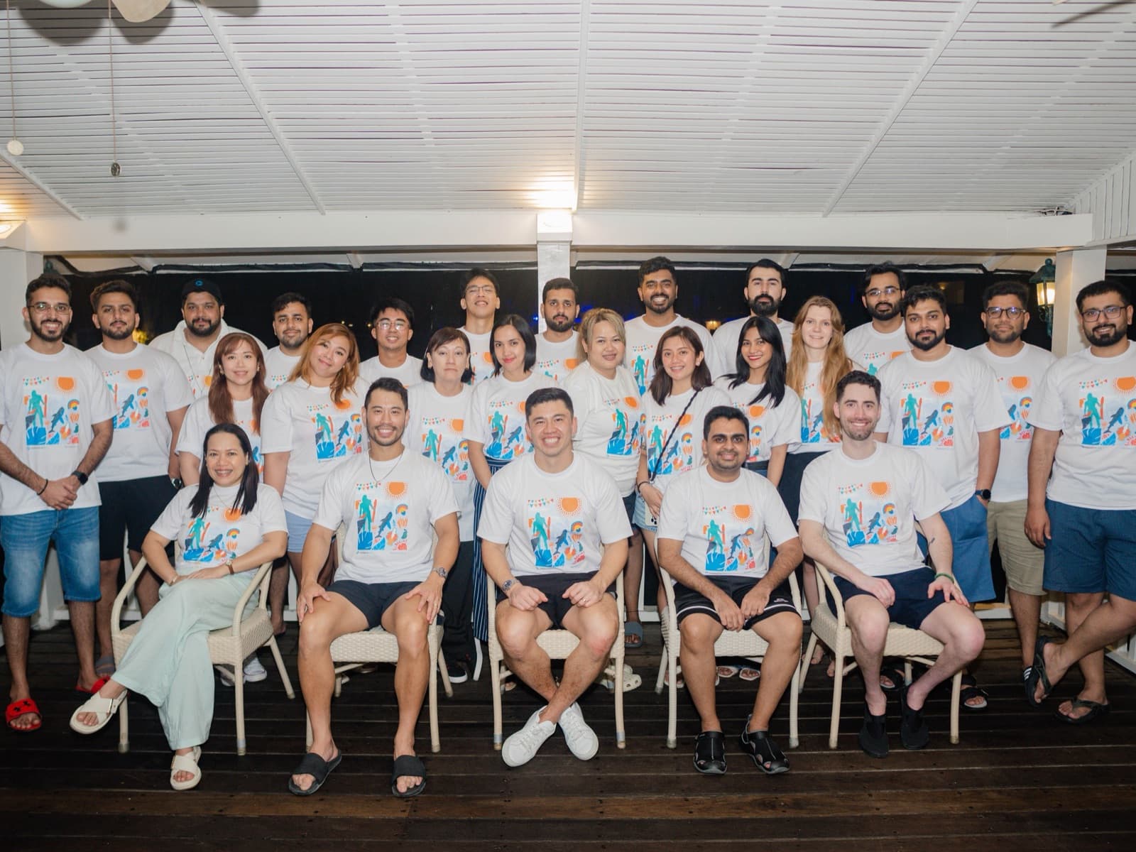 Team photo in matching shirts