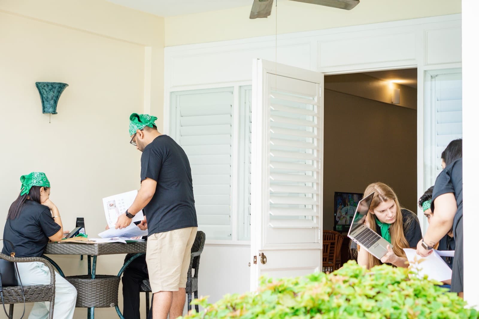 Working together on location